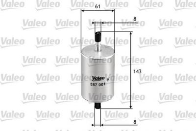 Valeo 587001 топливный фильтр на RENAULT MEGANE III Наклонная задняя часть (BZ0_)