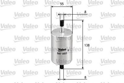 Valeo 587002 топливный фильтр на RENAULT LOGAN I универсал (KS_)