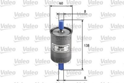 Valeo 587003 топливный фильтр на FIAT UNO (146A/E)
