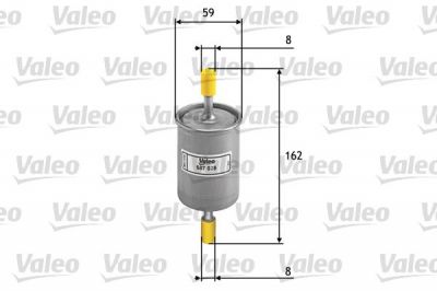 Valeo 587028 топливный фильтр на CHEVROLET LACETTI (J200)