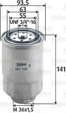 Valeo 587709 топливный фильтр на TOYOTA COROLLA (_E9_)