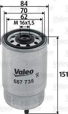 Valeo 587735 топливный фильтр на HYUNDAI SANTA FE II (CM)