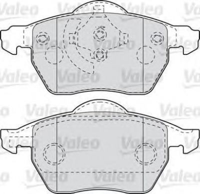 VALEO Комплект передних тормозных колодок с датчиком износа 288x25mm VAG Passat (3B3) 00-05 (4B0698151N, 598751)