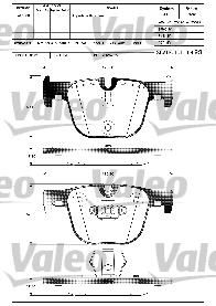 Valeo 601319 комплект тормозных колодок, дисковый тормоз на 4 кабрио (F33, F83)