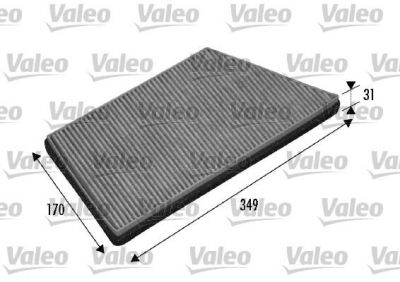 VALEO Салонный фильтр угольный PSA: 206 1.1i, 1.4HDi, 1.4i, 1.6HDi, 1.6i, 1.9D, 2.0HDi, 2.0i 00-> (6447PE, 698749)