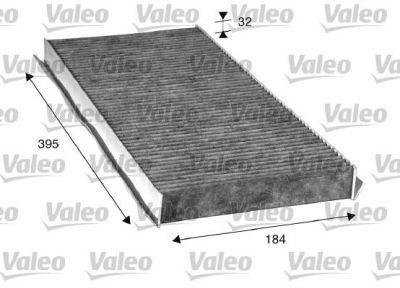 VALEO Фильтр салона угольный W169 A-CLASS 04-> 395X184X32mm (1698300218, 715507)