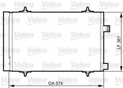 Valeo 814363 конденсатор, кондиционер на PEUGEOT 508