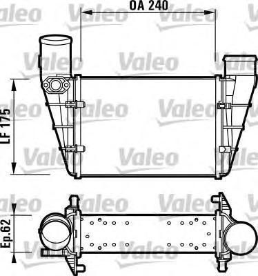 VALEO Интеркулер VAG A4, A6 1.8T/1.9TDI 97-05 (058145805A, 817625)