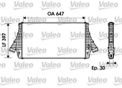 VALEO Интеркулер OPEL Vectra C 2.0 16V Turbo 03->; SAAB 9-3 1.8t/2.0T 02-> (12788019, 817729)