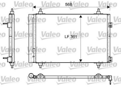 Valeo 818171 конденсатор, кондиционер на PEUGEOT 308 (4A_, 4C_)