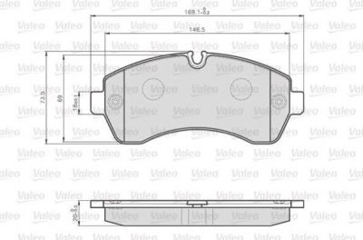 Valeo 872200 комплект тормозных колодок, дисковый тормоз на MERCEDES-BENZ SPRINTER 5-t c бортовой платформой/ходовая часть (906)