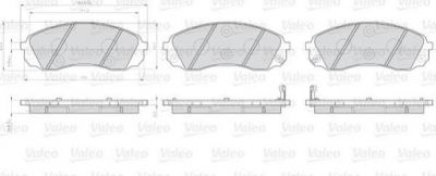 Valeo 872597 комплект тормозных колодок, дисковый тормоз на HYUNDAI H-1 Cargo (TQ)