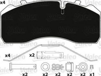 VALEO колодки дисковые 29095 210.4x92.5x30 с РМК MB, MAN, BPW, SAF, SMB (2919730004145504, 882204)