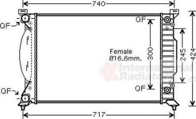 Van Wezel 03002202 радиатор, охлаждение двигателя на AUDI A4 кабрио (8H7, B6, 8HE, B7)