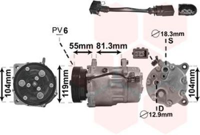 Van Wezel 0300K001 компрессор, кондиционер на VW GOLF IV (1J1)