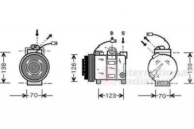 Van Wezel 0300K015 компрессор, кондиционер на VW PASSAT Variant (3B6)