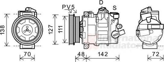 Van Wezel 0300K359 компрессор, кондиционер на AUDI TT Roadster (8J9)