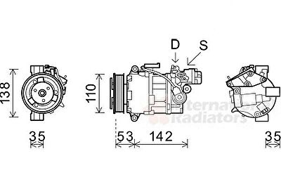 Van Wezel 0600K393 компрессор, кондиционер на 3 (E90)