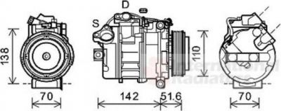 Van Wezel 0600K427 компрессор, кондиционер на 3 кабрио (E93)