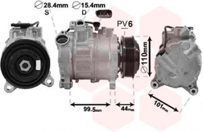 Van Wezel 0600K492 компрессор, кондиционер на 3 (F30, F35, F80)