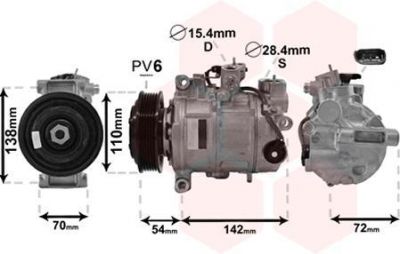 Van Wezel 0600K495 компрессор, кондиционер на 1 (F20)