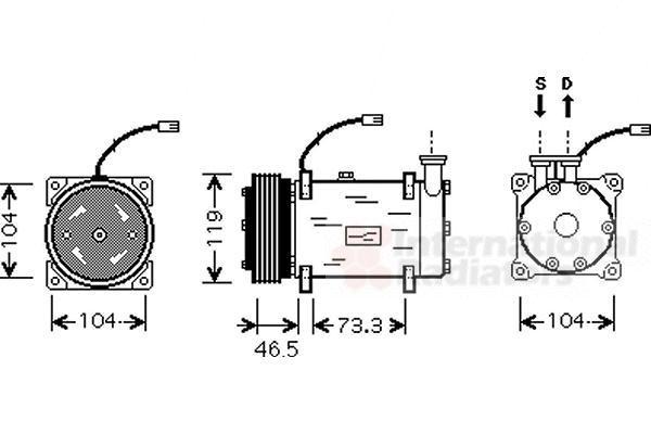 Van Wezel 0900K030 компрессор, кондиционер на PEUGEOT 206 SW (2E/K)