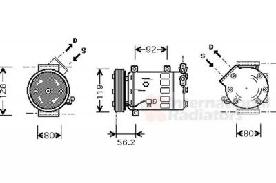 Van Wezel 0900K032 компрессор, кондиционер на PEUGEOT 206 SW (2E/K)