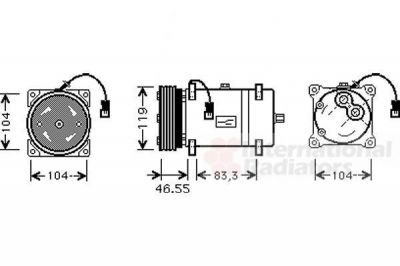 Van Wezel 0900K161 компрессор, кондиционер на PEUGEOT PARTNER фургон (5)