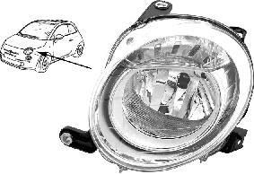 Van Wezel 1604961M основная фара на ABARTH 500C (312)