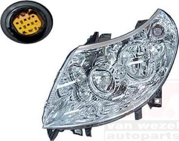 Van Wezel 1651961M основная фара на FIAT DUCATO c бортовой платформой/ходовая часть (250, 290)