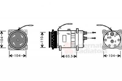 Van Wezel 1700K064 компрессор, кондиционер на FIAT CROMA (154)