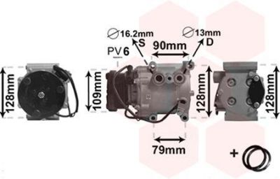 Van Wezel 1800K105 компрессор, кондиционер на FORD FOCUS (DAW, DBW)