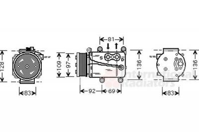 Van Wezel 1800K171 компрессор, кондиционер на FORD MONDEO III седан (B4Y)