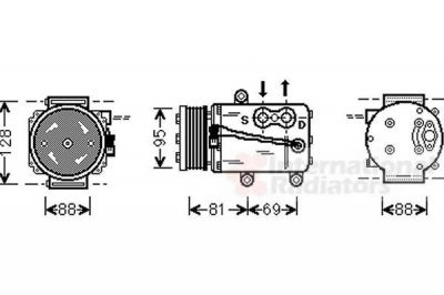 Van Wezel 1800K339 компрессор, кондиционер на FORD KA (RB_)