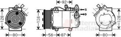 Van Wezel 1800K393 компрессор, кондиционер на FORD FOCUS II седан (DA_)