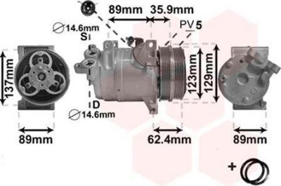 Van Wezel 1800K433 компрессор, кондиционер на FORD FOCUS II седан (DA_)