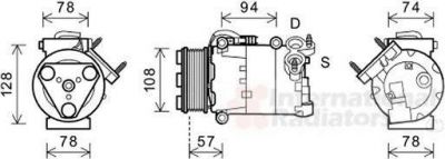 Van Wezel 1800K450 компрессор, кондиционер на FORD KUGA I