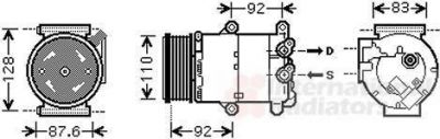 Van Wezel 1800K477 компрессор, кондиционер на FORD FOCUS III седан