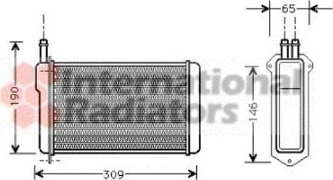 Van Wezel 26006009 теплообменник, отопление салона на LADA SAMARA (2108, 2109, 2115)