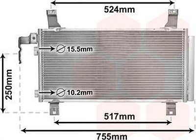 Van Wezel 27005157 конденсатор, кондиционер на MAZDA 6 Hatchback (GG)