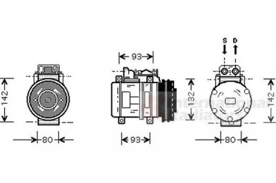 Van Wezel 3000K083 компрессор, кондиционер на MERCEDES-BENZ S-CLASS (W126)