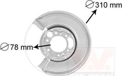 Van Wezel 3075373 отражатель, диск тормозного механизма на MERCEDES-BENZ SPRINTER 2-t фургон (901, 902)