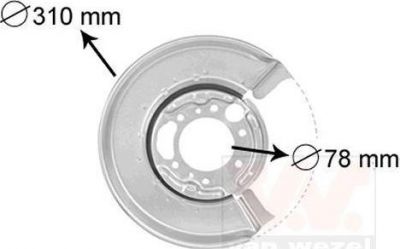 Van Wezel 3075374 отражатель, диск тормозного механизма на MERCEDES-BENZ SPRINTER 2-t фургон (901, 902)