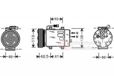 Van Wezel 3200K152 компрессор, кондиционер на MITSUBISHI CARISMA седан (DA_)