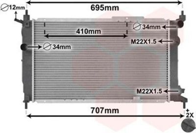 Van Wezel 37002091 радиатор, охлаждение двигателя на OPEL ASTRA F Наклонная задняя часть (53_, 54_, 58_, 59_)