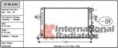 Van Wezel 37002444 радиатор, охлаждение двигателя на OPEL ASTRA G седан (F69_)