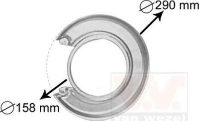 VAN WEZEL Отражатель, диск тормозного механизма (3765373)