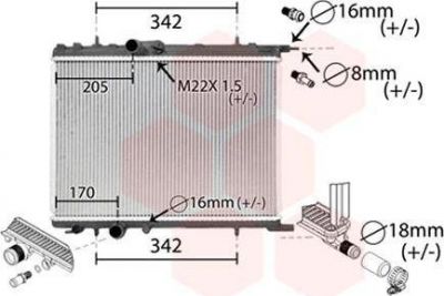 Van Wezel 40002300 радиатор, охлаждение двигателя на PEUGEOT 206 SW (2E/K)