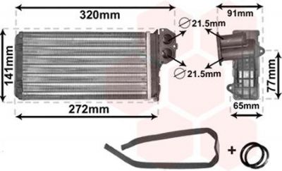 Van Wezel 40006199 теплообменник, отопление салона на PEUGEOT 206 Наклонная задняя часть (2A/C)