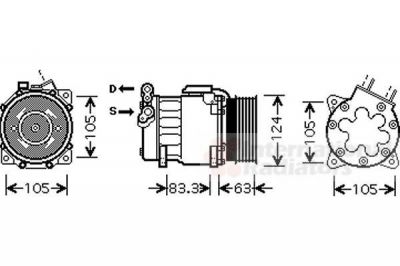 Van Wezel 4000K306 компрессор, кондиционер на PEUGEOT 607 (9D, 9U)